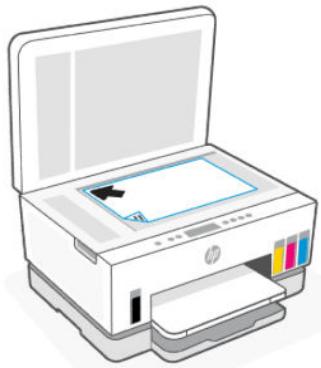 HP SMART TANK 7306 - Positionnement d'un original sur la vitre du scanner - 2