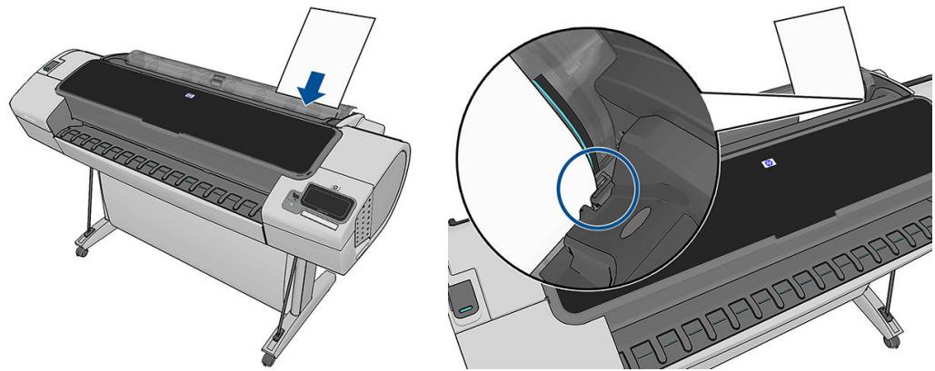HP DESIGNJET Z5600 - Chargement d'un feuillet simple - 1
