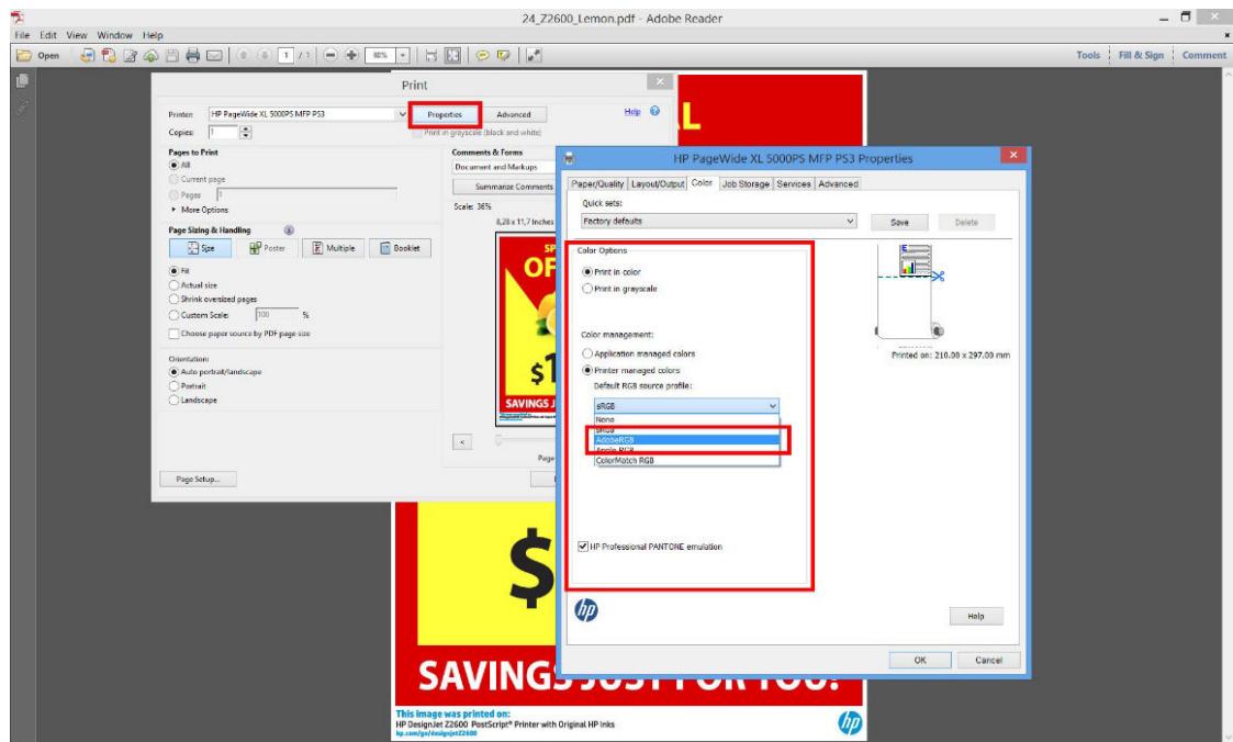 HP DESIGNJET Z5600 - Utilisation d'Adobe Acrobat Reader - 3