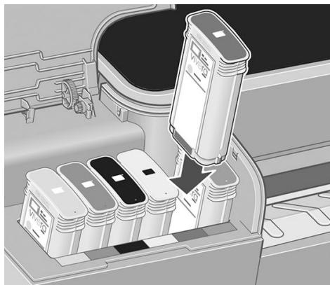 HP DESIGNJET Z5600 - Insertion d'une cartouche d'encre - 1