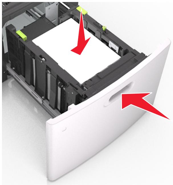 LEXMARK MS818DN - Chargement du papier au format A4, lettre, legal, oficio et folio - 9