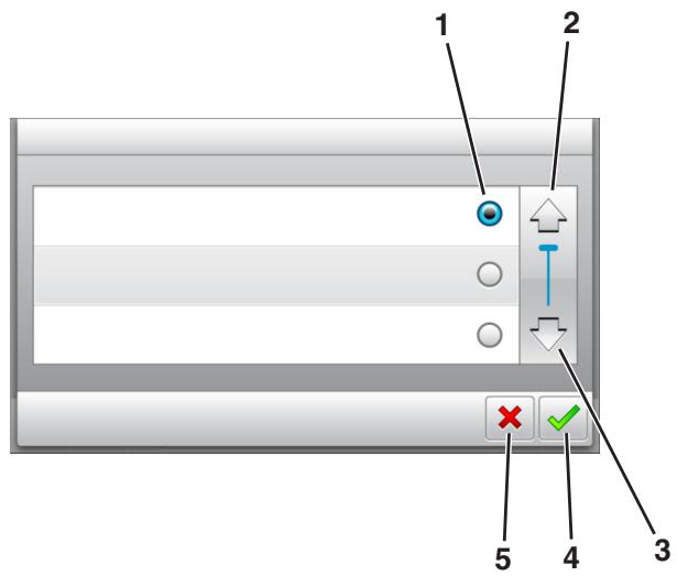 LEXMARK MS818DN - Utilisation des boutons de l'écran tactile - 1