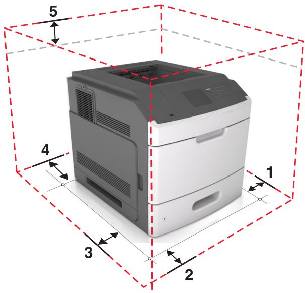 LEXMARK MS818DN - Sélection d'un emplacement pour l'imprimante - 2