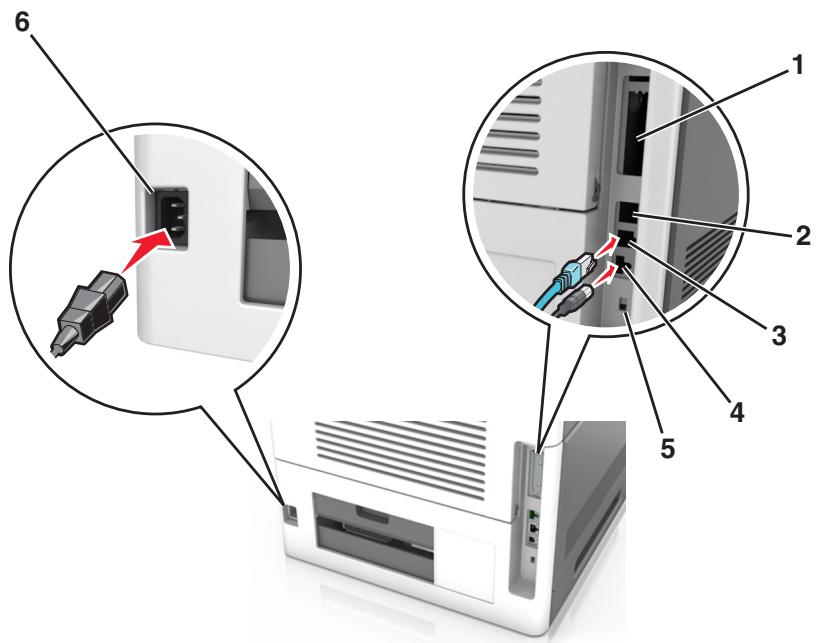 LEXMARK MS818DN - Connexion des câbles - 2