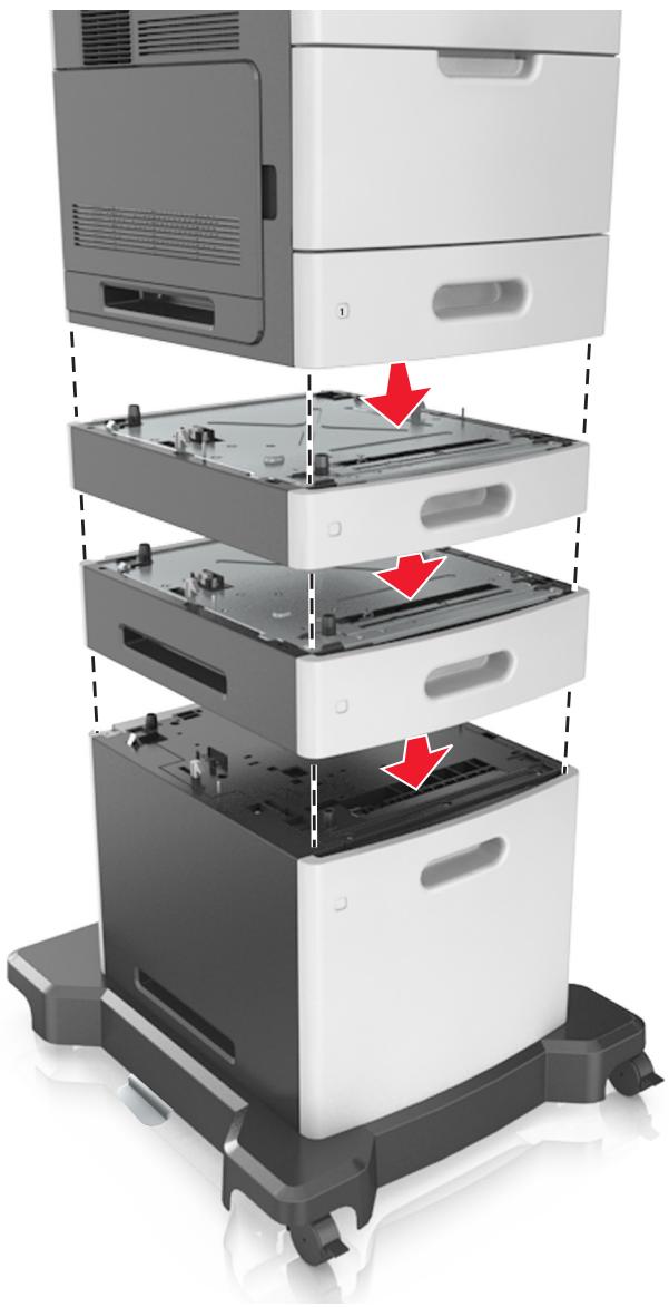 LEXMARK MS818DN - Installation des tiroirs optionnels - 9