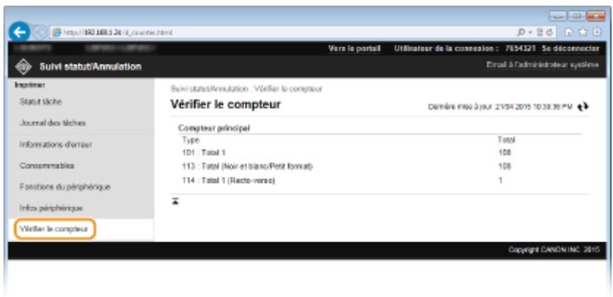 CANON LBP251 - Vérification du compteur du nombre total d'impressions - 2