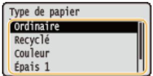 CANON LBP251 - Sélectionnez le type de papier et appuyez sur OK. - 1