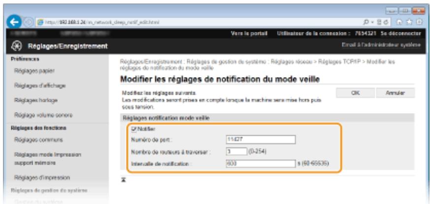CANON LBP251 - Cochez la case [notifier] et définissez les réglages requis. - 1