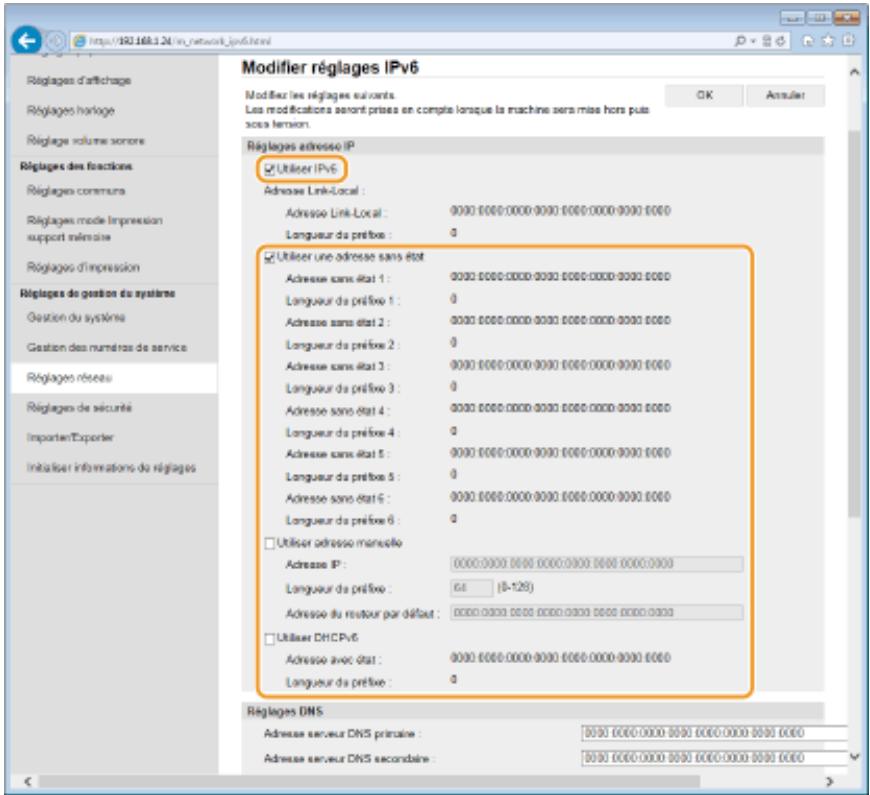 CANON LBP251 - Définition des adresses IPV6 - 5