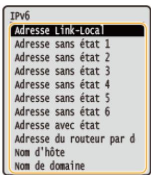 CANON LBP251 - Affichage des réglages IPV6 - 2
