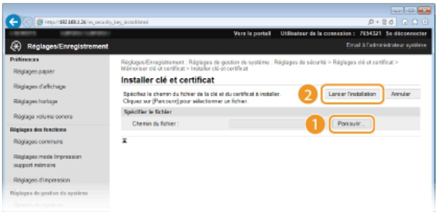 CANON LBP251 - Cliquez sur [parcourir], sélectionnez le fichier à installer et cliquez sur [lancer l'installation]. - 1