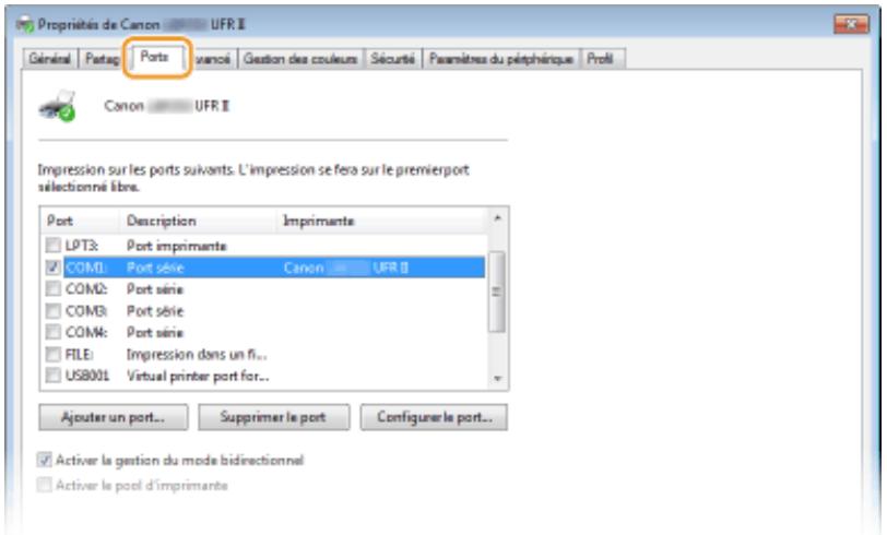 CANON LBP251 - Vérification du port de l'imprimante - 2