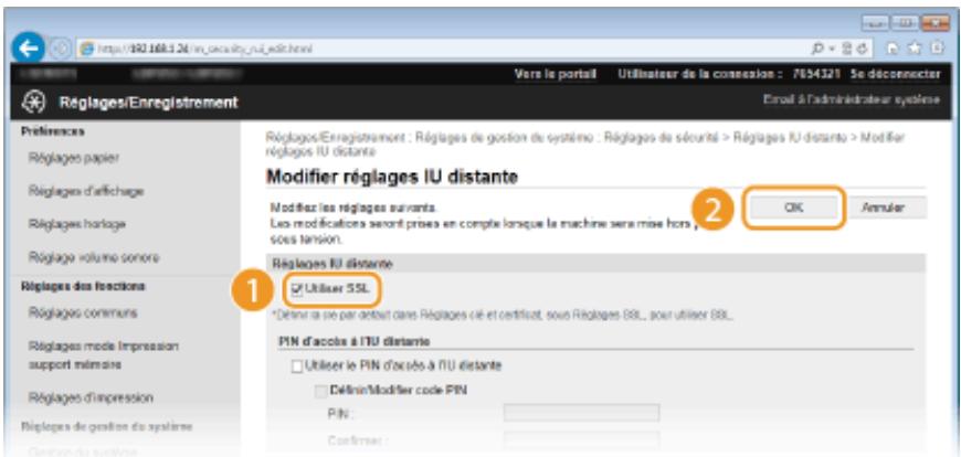 CANON LBP251 - Activez SSL pour l'interface utilisateur distante. - 3