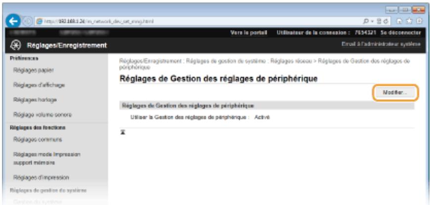 CANON LBP251 - Configuration des réglages pour la gestion des réglages de périphériques - 3
