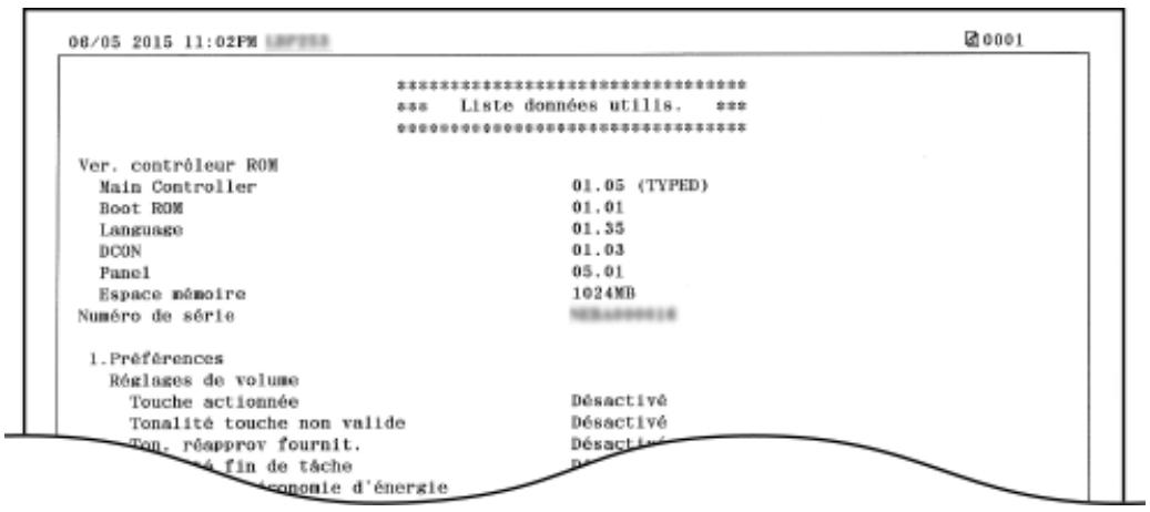 CANON LBP251 - Liste des données utilisées/liste des données administrateur système - 2