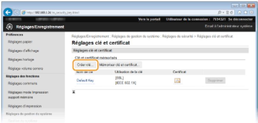 CANON LBP251 - Créer clé de communication réseau - 3