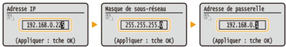 CANON LBP251 - Saisie manuelle d'une adresse IP - 2