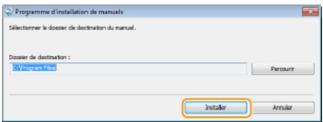 CANON LBP251 - Sélectionnez le dossier dans lequel installer le manuel électronique et cliquez sur [installer]. - 1