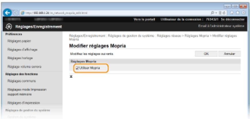 CANON LBP251 - Consultation des paramètres mopria™ - 2
