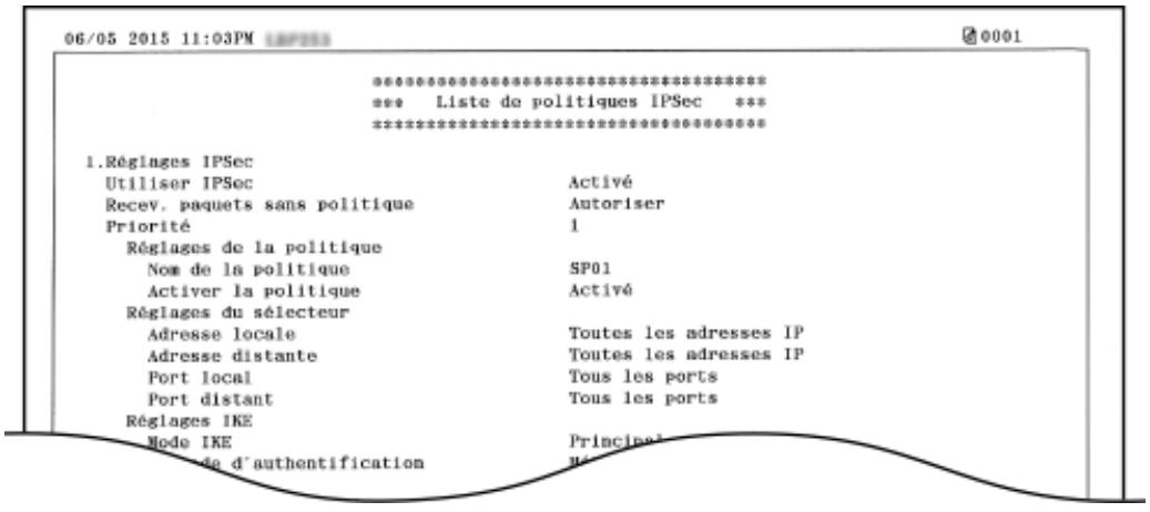 CANON LBP251 - Liste de politiques ipsec - 2