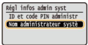 CANON LBP251 - Définition du nom de l'administrateur système - 1