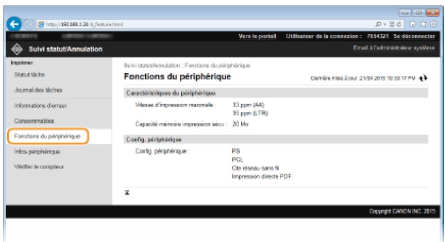 CANON LBP251 - Vérification des caractéristiques du périphérique - 2