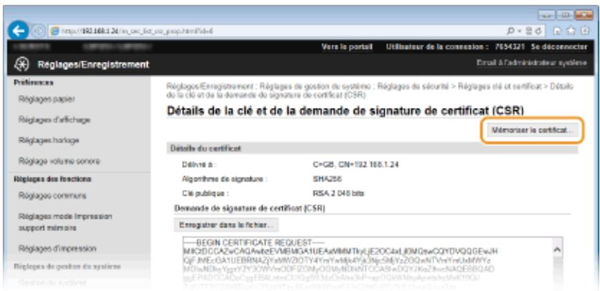 CANON LBP251 - Joignez le fichier stocké et soumettez la demande à l'autorité de certification. - 2