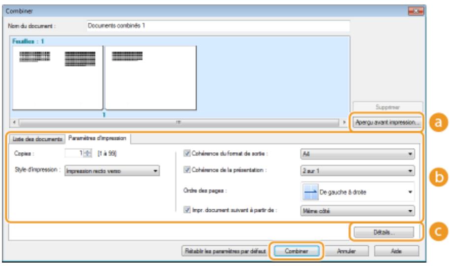CANON LBP251 - Modifie les réglages si nécessaire et cliquez sur [combiner] - 1