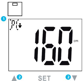 MEDISANA BS 444 - B) Instellen van de persoonlijke gegevens op de weegschaal - 1