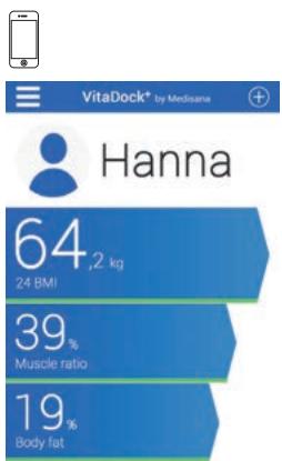 MEDISANA BS 444 - D) Gewichtsmeting met uw smartphone en de VitaDock+ App - 1