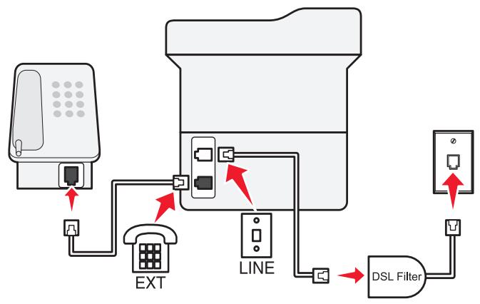 LEXMARK MX517DE - Configuration de la télécopie à l'aide d'une ligne DSL - 5