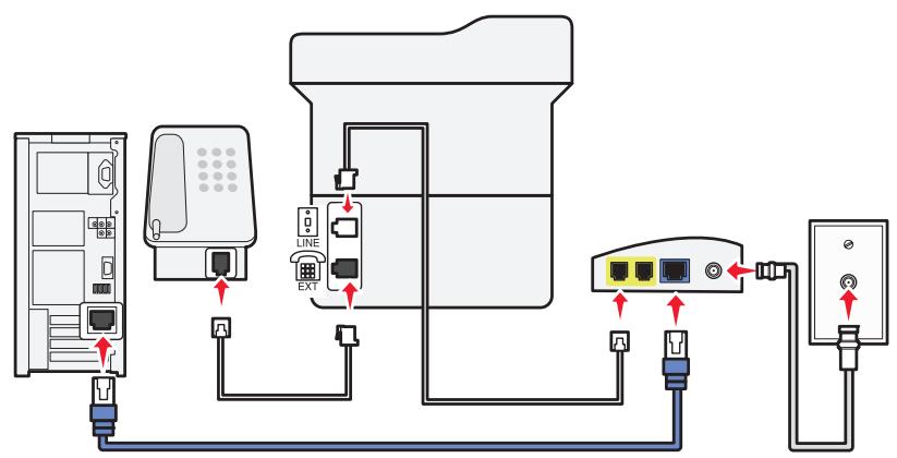 LEXMARK MX517DE - Configuration 1 : l'imprimante est directement connectée à un modem câble - 2
