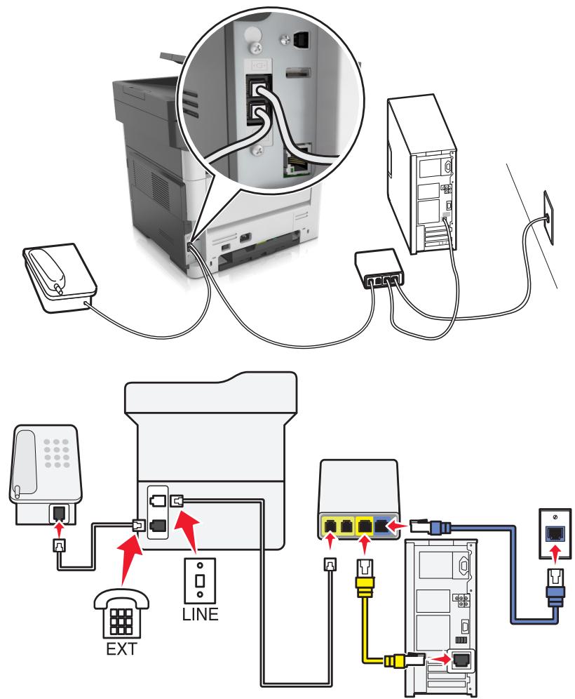 LEXMARK MX517DE - Configuration de la télécopie à l'aide d'un service téléphonique voip - 4