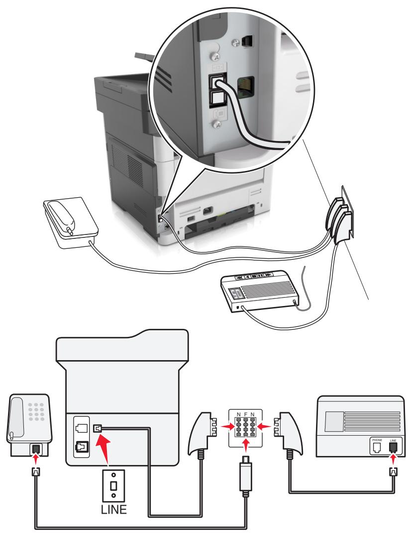 LEXMARK MX517DE - Connexion de l'imprimante à une prise murale en allemagne - 1