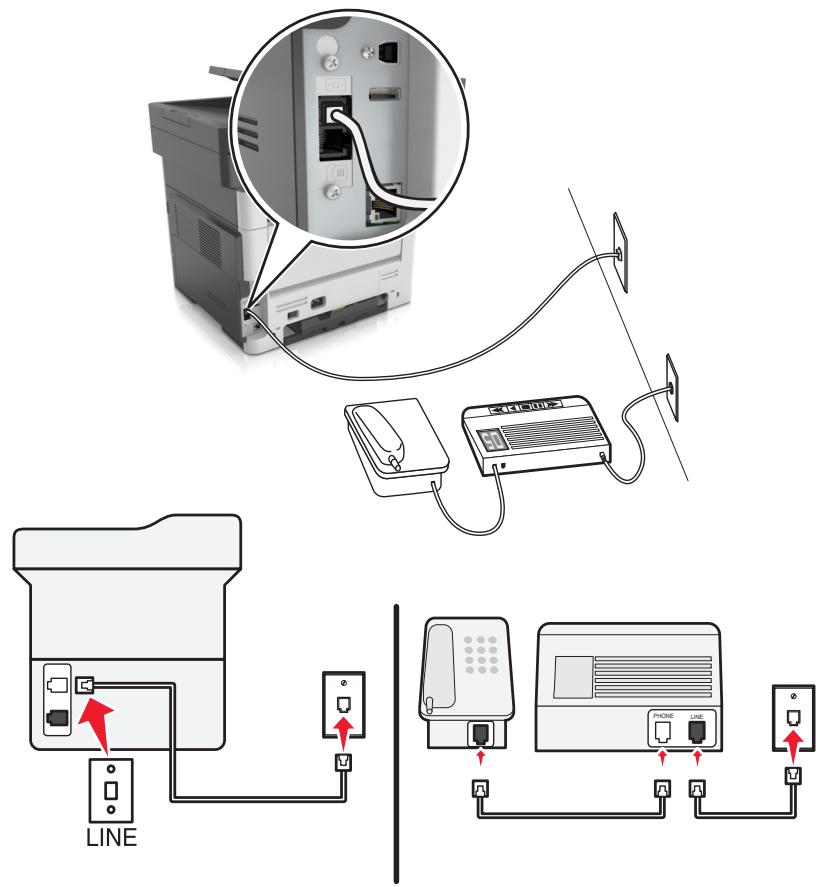 LEXMARK MX517DE - Connecté à différentes prises murales - 1