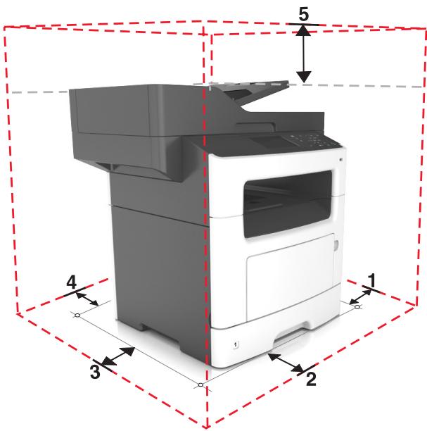 LEXMARK MX517DE - Choix d'un emplacement pour l'imprimante - 2