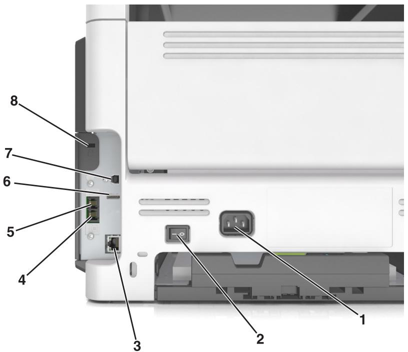 LEXMARK MX517DE - Connexion des câbles - 5