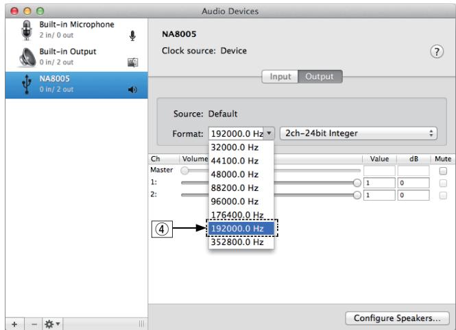 MARANTZ NA8005 - Audio Device Settings (Mac OS X only) - 2