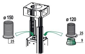 FABER CUBIA ISOLA PLUS - Ducted version air exhaust system Connection - 1