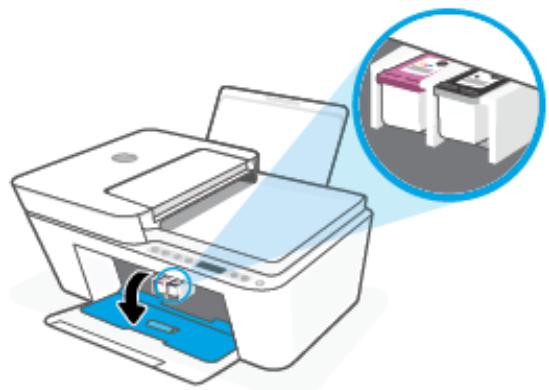 HP DESKJET 4120E - Élimination d'un bourrage papier à partir de la porte d'accès des cartouches - 1