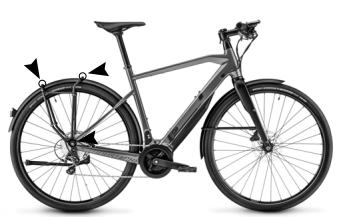 MOUSTACHE DIMANCHE - Points de fixation des porte-bagages : - 2