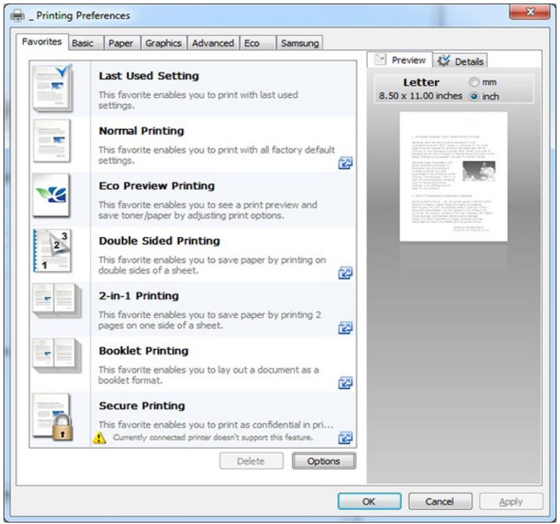 SAMSUNG SL-M4080FX - Favorites tab - 2