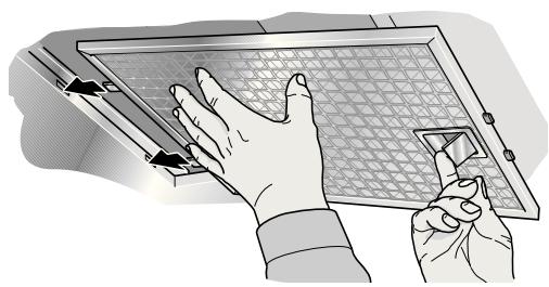 NEFF D99L11N0 - Removing and installing the metal-mesh grease filters - 1