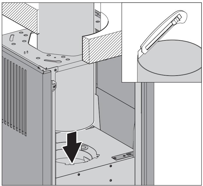 BERBEL BKH 110 GL2 - Raccordement de la conduite d'évacuation d'air vicié (en mode évacuation d'air vicié et en mode hybride) - 1