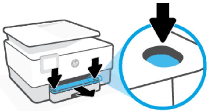 HP OFFICEJET PRO 8015E - Pour éliminer un bourrage papier dans le bac d'entrée - 1