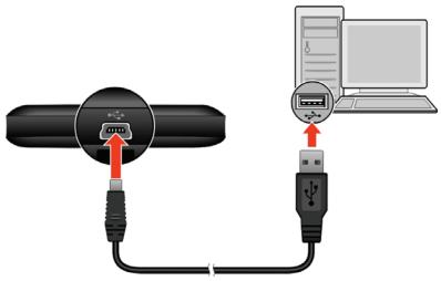 MIO M300 - Cargar la batería con el cable USB - 1