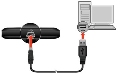 MIO M300 - Carregamento da bateria através do cabo USB - 1