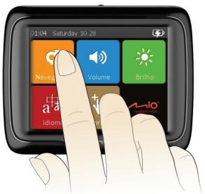 MIO M300 - Navegar pelas opções na tela - 1