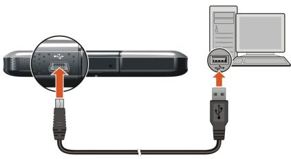 MIO M300 - Charging the battery via the USB cable - 2