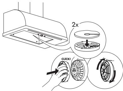 IKEA FULLSTANDIG 703.893.37 - Manutenzione del filtro al carbone (se la cappa è installata in modalità di ricircolo) - 1